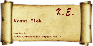Krasz Elek névjegykártya